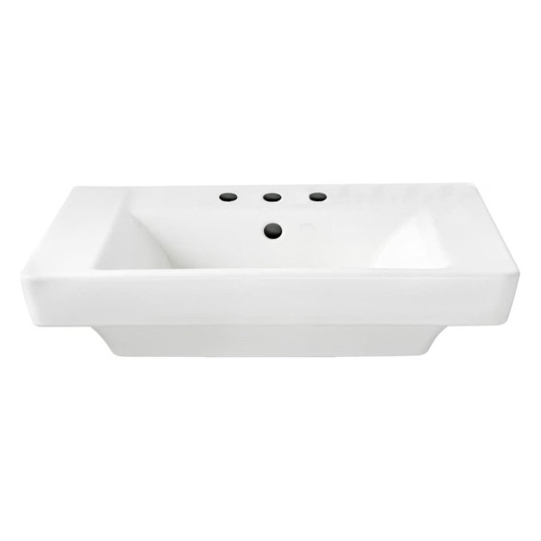 American Standard Boulevard Vitreous China Rectangular Pedestal Bathroom Sink with Overflow
